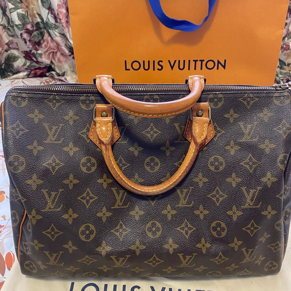 Auth Vintage LV Speedy 35 /Date Code V1873/ France